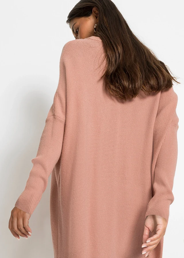 Pull long en viscose mélangée • rose vintage chiné • product-page.page-title-suffix