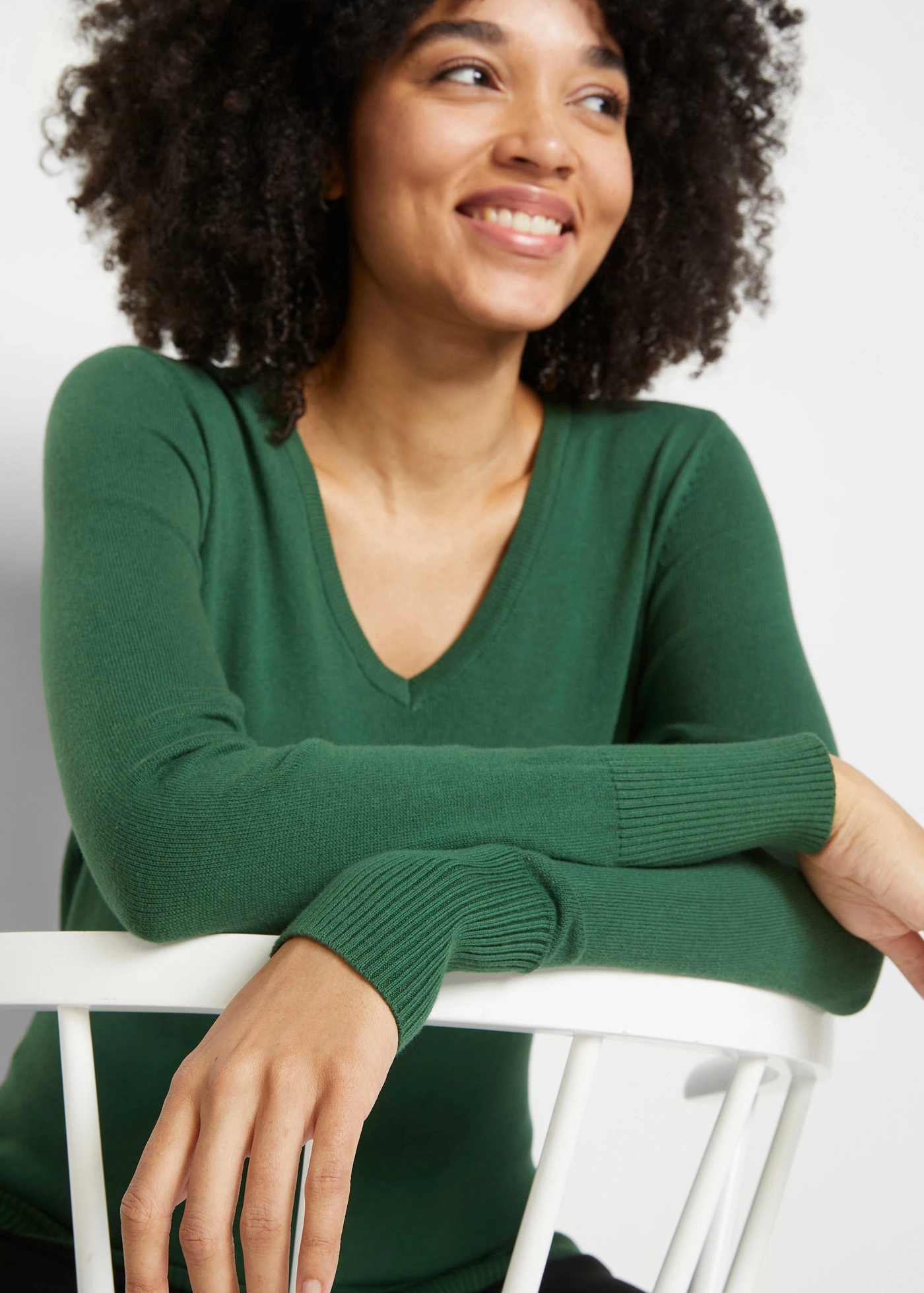 Pull en fine maille • vert foncé • Boutique bonprix