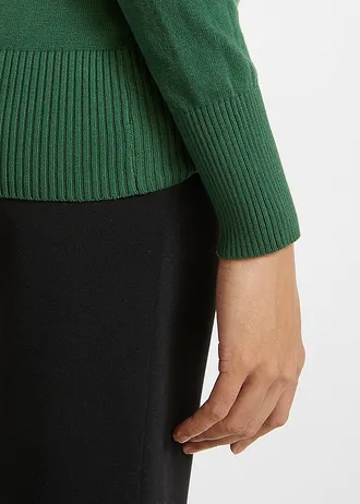 Pull en fine maille • vert foncé • Boutique bonprix