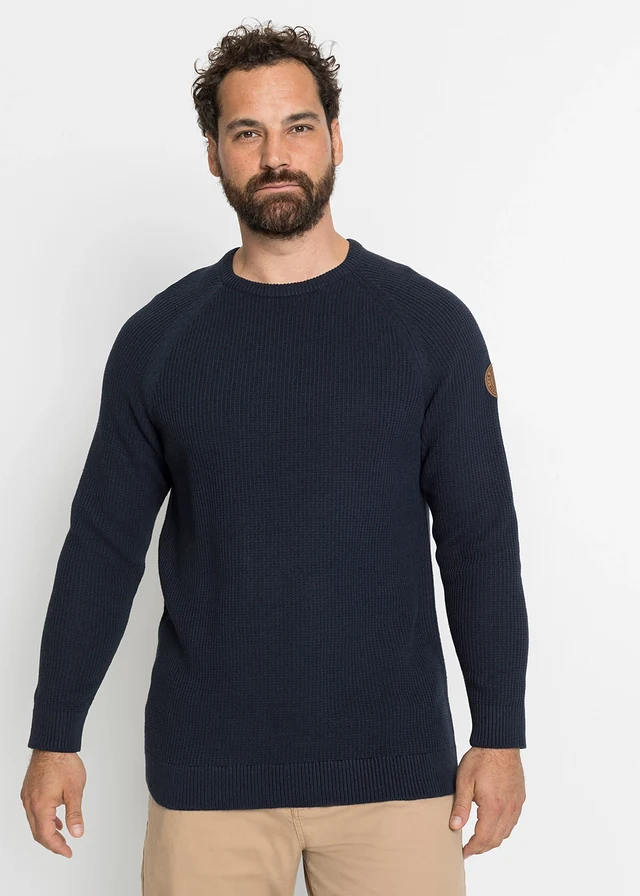 Trui van gerecycled materiaal, Kleur: donkerblauw