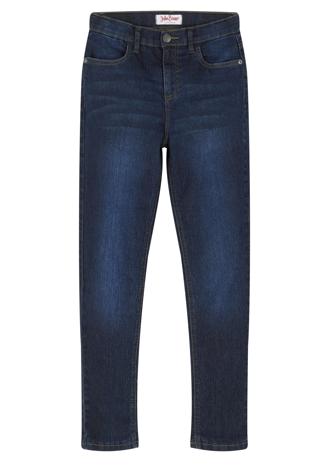 Jean chaud taille mi-haute, doublure jersey • bleu foncé denim • Boutique bonprix