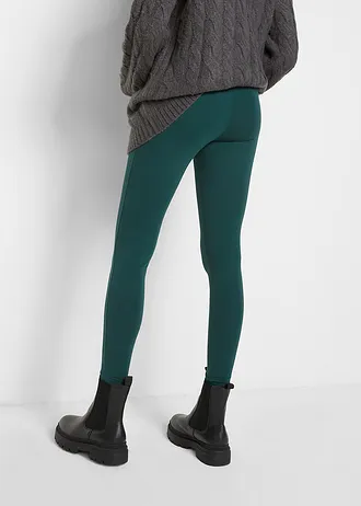 Lot de 2 leggings, Couleur: rouge rubis + vert profond