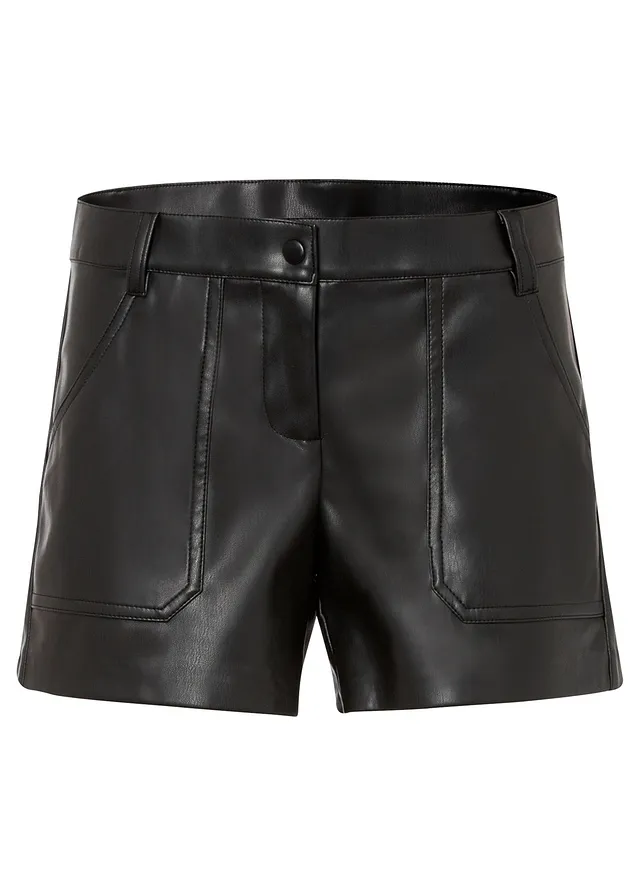 Pantaloni scurți din imitație de piele