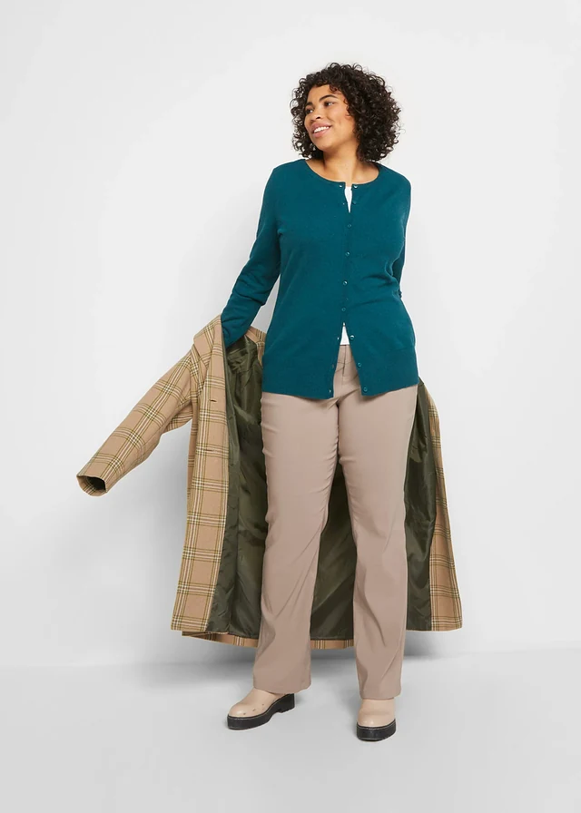 Gilet en fine maille, Couleur: vert foncé