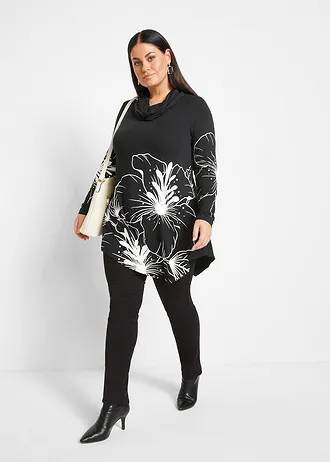 Dlouhé triko, barva: černo-bílá