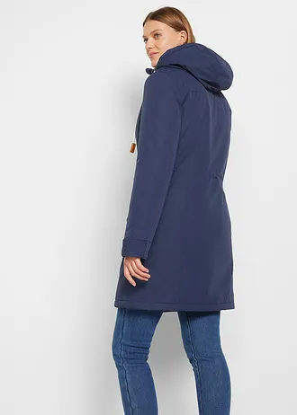 Lange outdoor jas, Kleur: donkerblauw