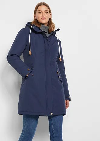 Lange outdoor jas, Kleur: donkerblauw