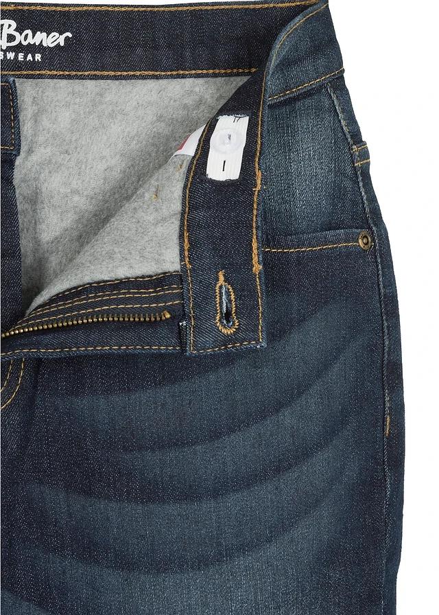 Thermojeans met fleece voering, slim fit, straight • donkerblauw denim • product-page.page-title-suffix