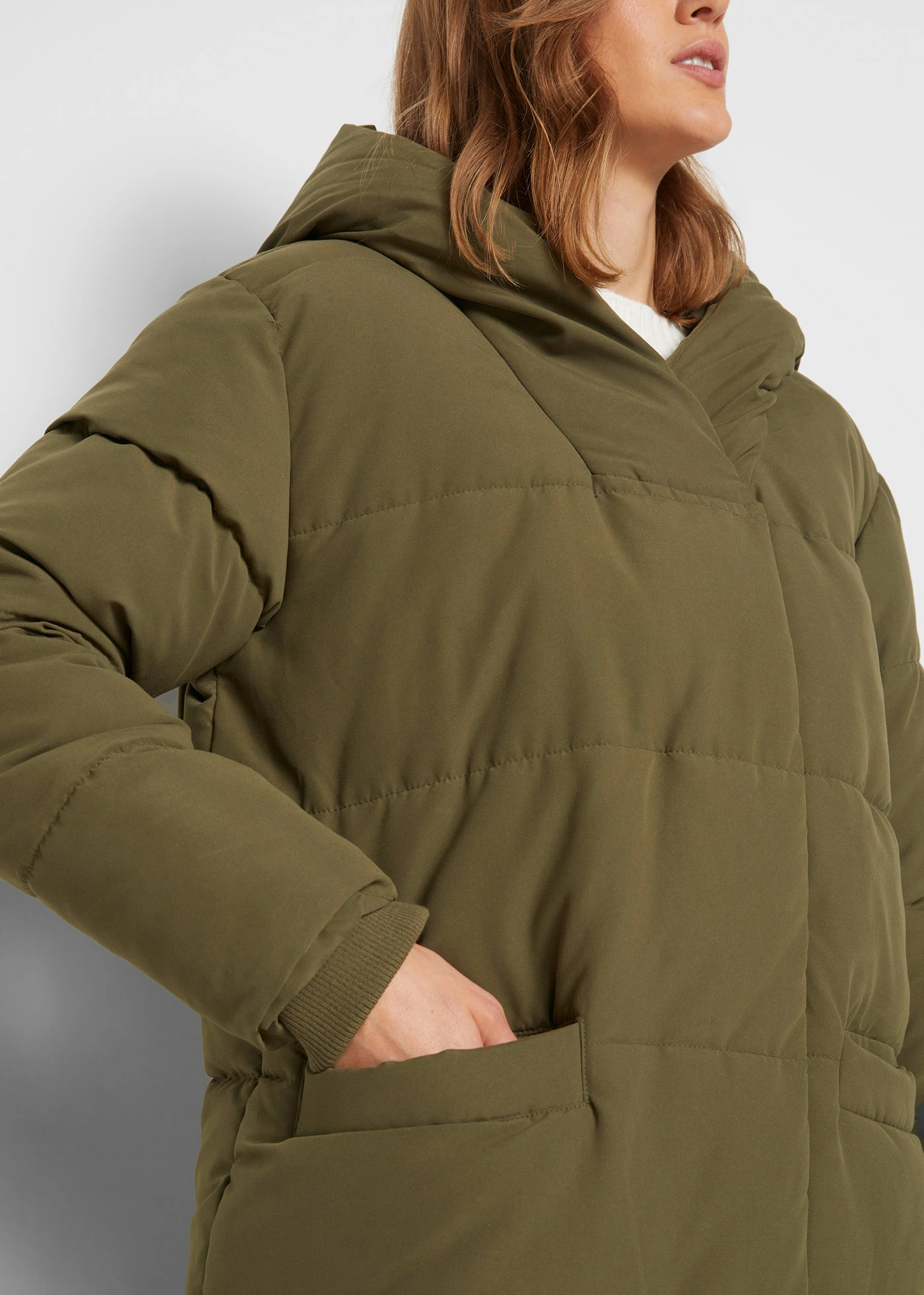 Oversized, gewatteerde jas • olijfgroen • bonprix online shop