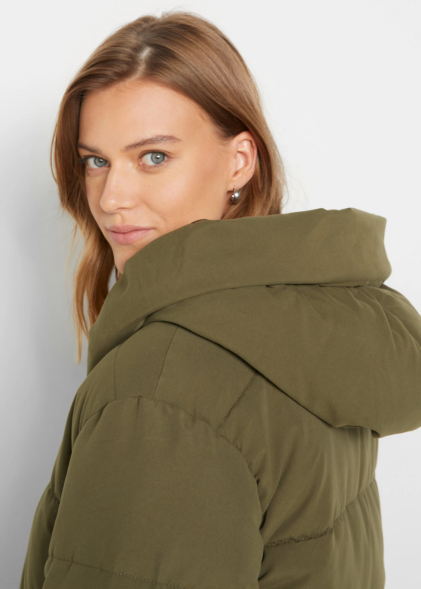 Oversized, gewatteerde jas • olijfgroen • bonprix online shop