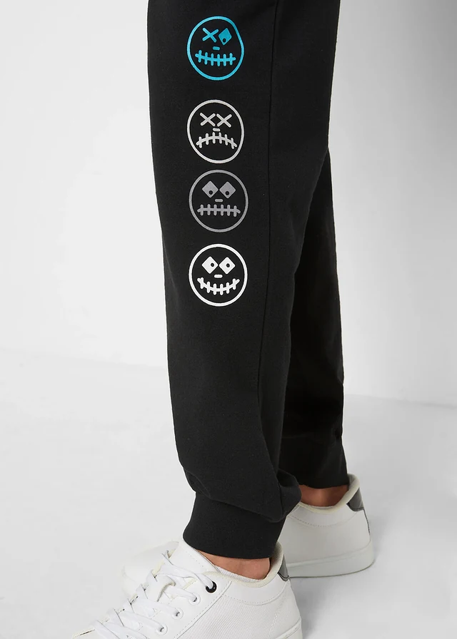 Jongens sweatpants van een zachte katoenmix • zwart met print • product-page.page-title-suffix