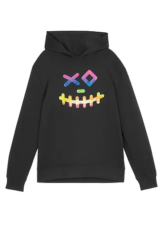 Mikina s kapucí, z měkké bavlněné směsi, barva: černá