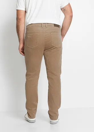 Slim fit stretch corduroy broek met comfort fit, Kleur: camel