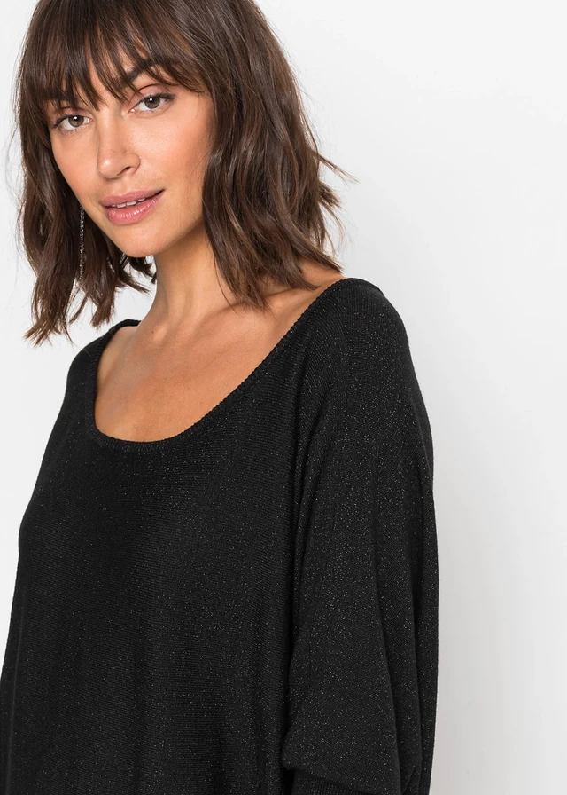 Robe fluide en maille de viscose mélangée • noir • product-page.page-title-suffix