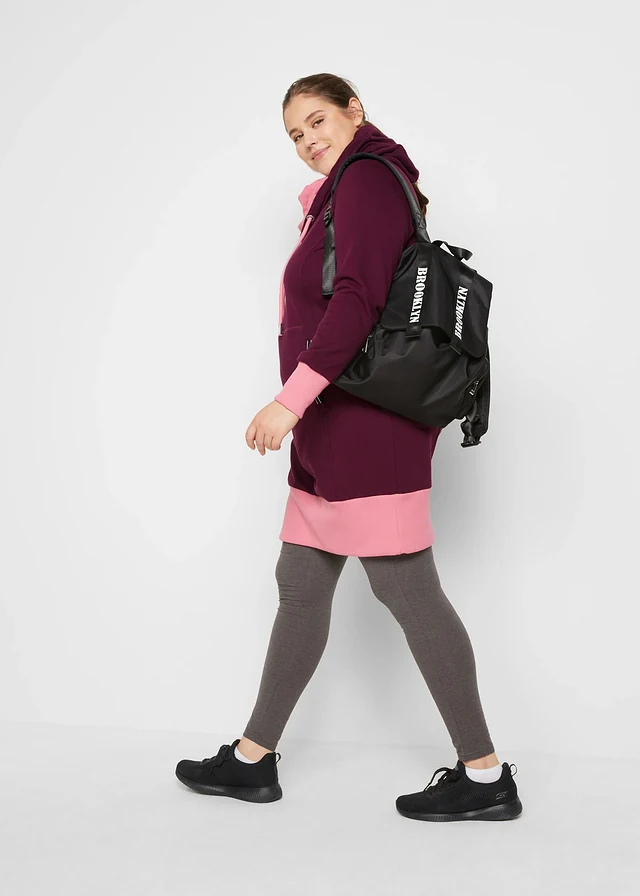 Lot de 2 leggings, Couleur: anthracite chiné + noir