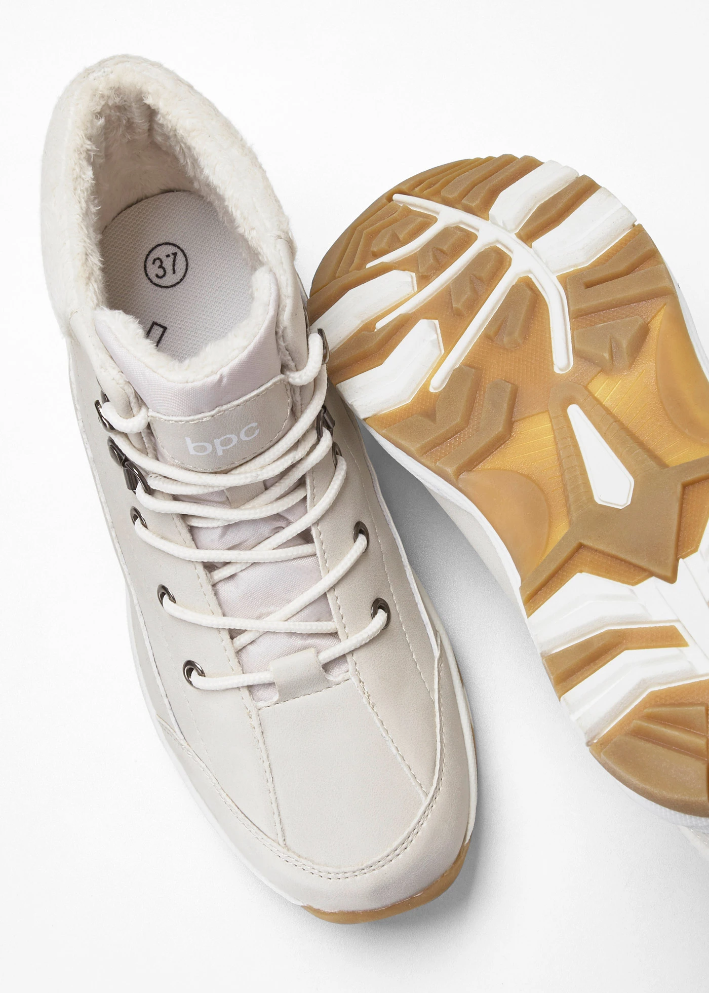 Botki sznurowane, ocieplane • beżowy • sklep bonprix