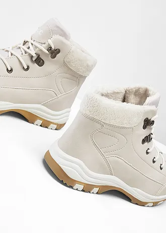 Šněrovací kotníková obuv s podšívkou • béžová • bonprix obchod