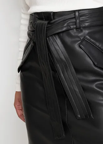 Imitatieleren rok • zwart • bonprix online shop