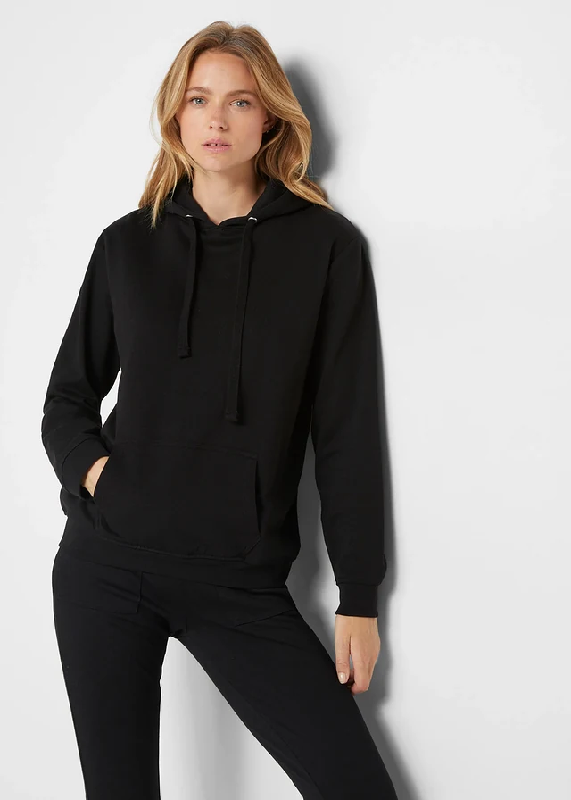 Basic hoodie van zacht frotté