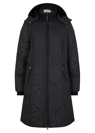 Manteau court avec surpiqûres diamant et zips latéraux