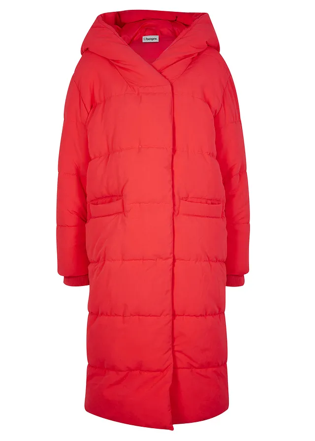 Oversized, gewatteerde jas • tomatenrood • bonprix online shop