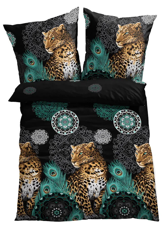 Lenjerie de pat cu print leopard