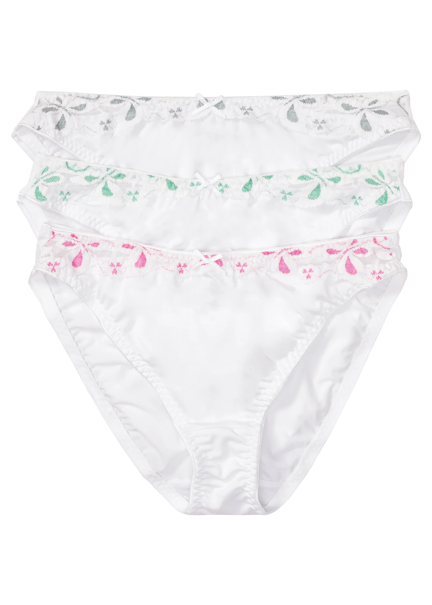Slip (set van 3) • wit-pink+wit-grijs+wit-turkoois • bonprix online shop
