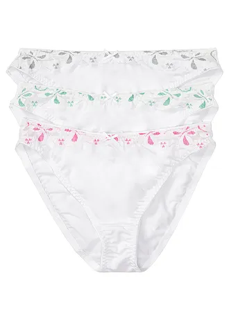Slip (set van 3) • wit-pink+wit-grijs+wit-turkoois • bonprix online shop