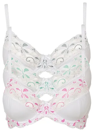 Sutien cu armătură cu dantelă fină (set/3 buc.)