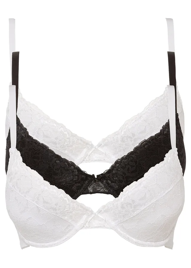 Sutien push-up cu dantelă fină (set/3 buc.)