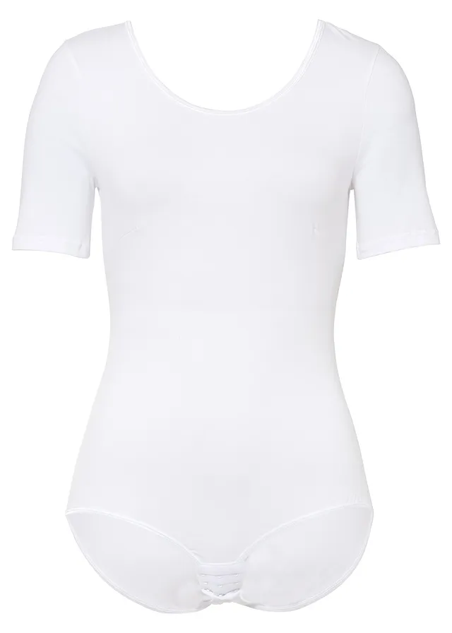 Body coton manches coude • blanc • Boutique bonprix