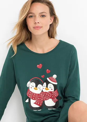 Noční košile • tmavě zelená s potiskem • bonprix obchod