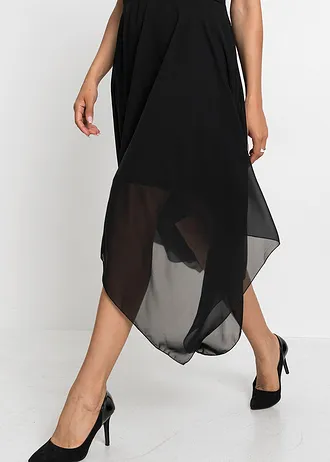 Midi šaty z jemného šifónu s flitry • černá • bonprix obchod