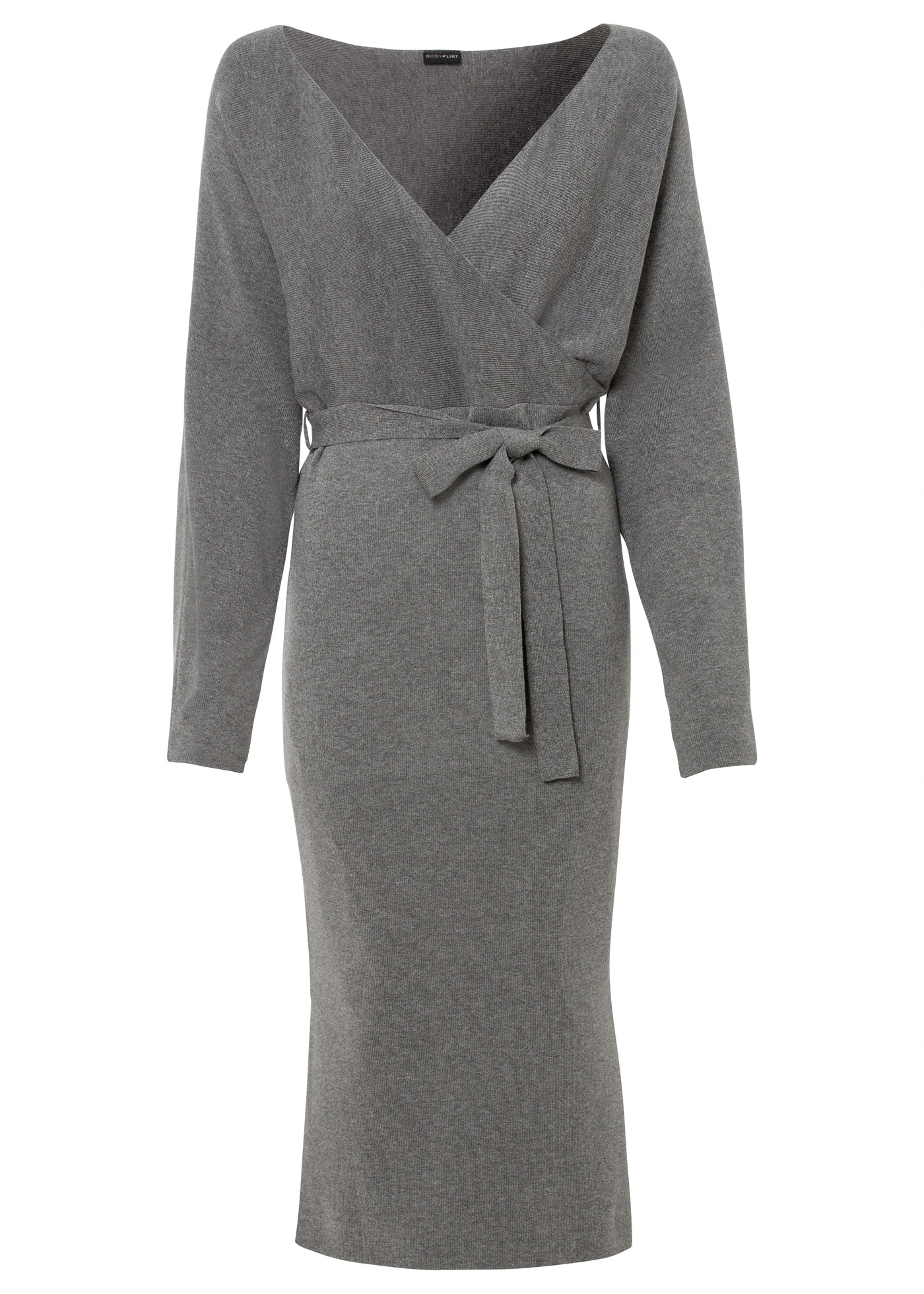 Robe fluide en maille de viscose mélangée • anthracite chiné • Boutique bonprix