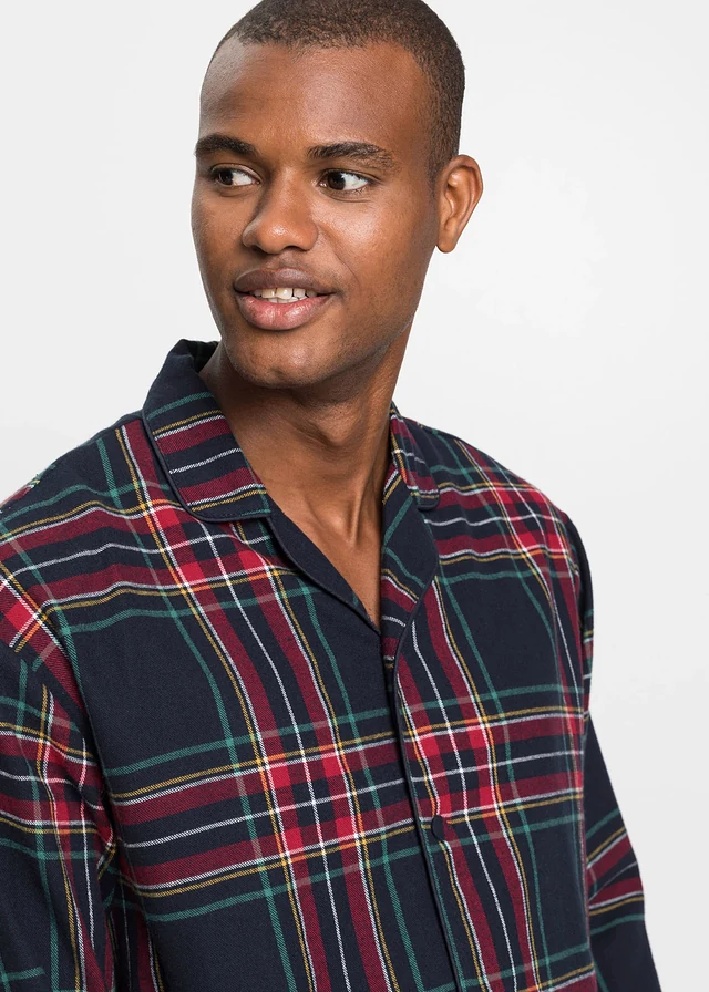 Pyjama boutonné homme en flanelle douce • bleu foncé • product-page.page-title-suffix