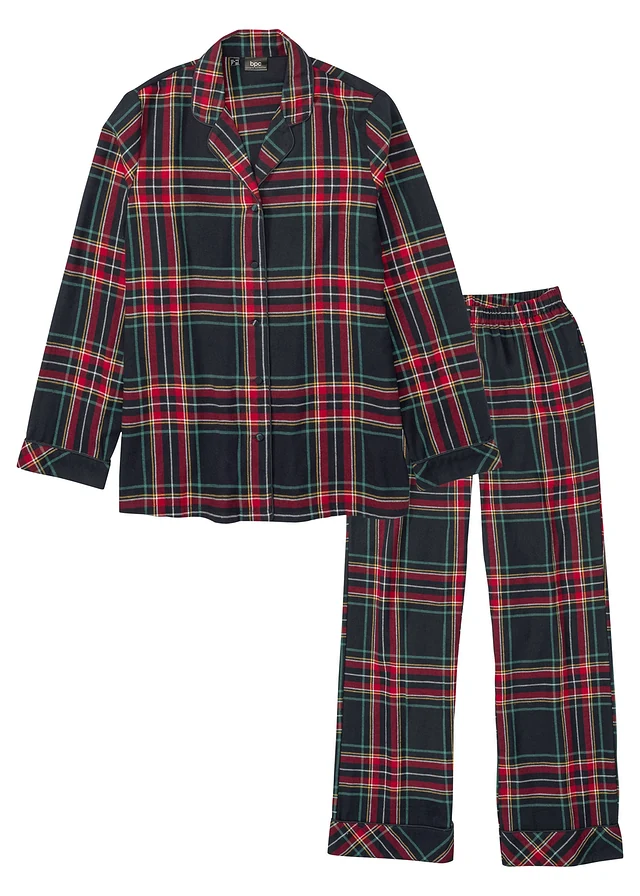 Pijama din finet, culoare: marin cadrilat