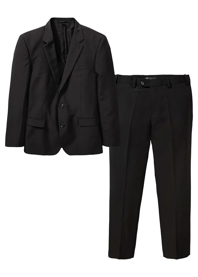 Oblek (2dílný): sako a kalhoty, Slim Fit, barva: černá