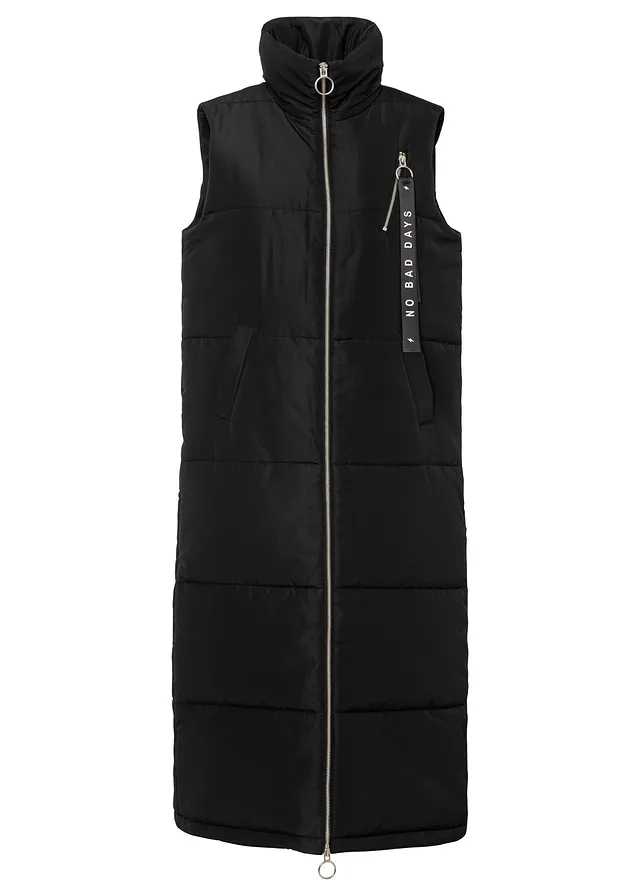 Lang mouwloos vestmet bionic finish, Kleur: zwart
