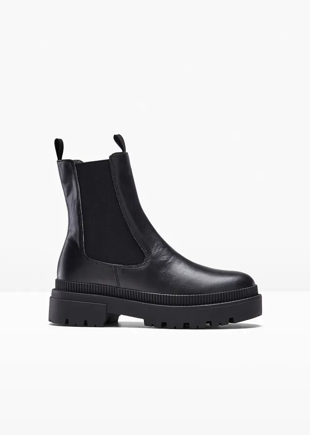 Chelsea boots met geprofileerde zool • zwart • bonprix online shop
