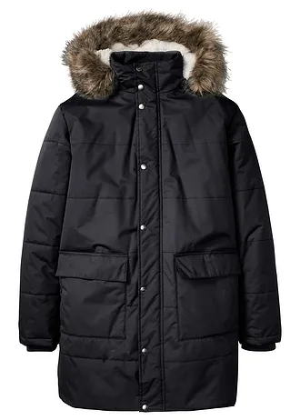 Parka d’hiver à doublure peluche et capuche amovible