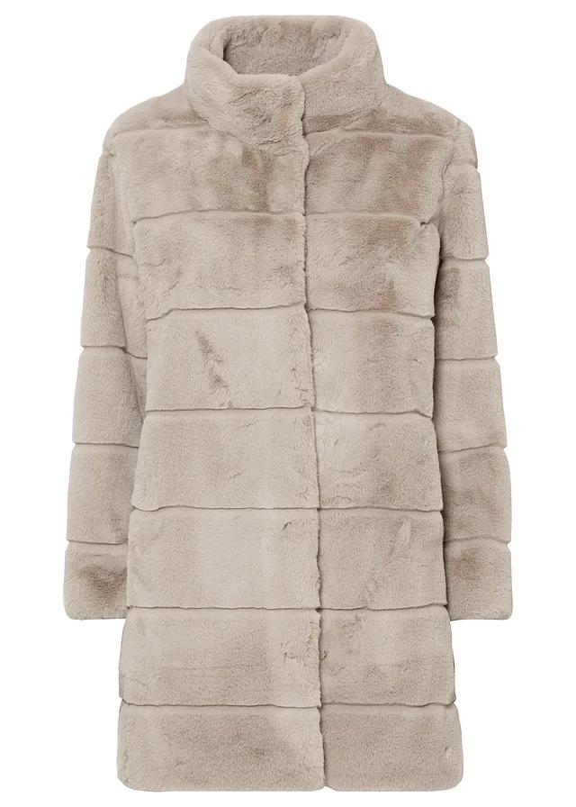 Manteau en tissu peluche • gris-beige • Boutique bonprix
