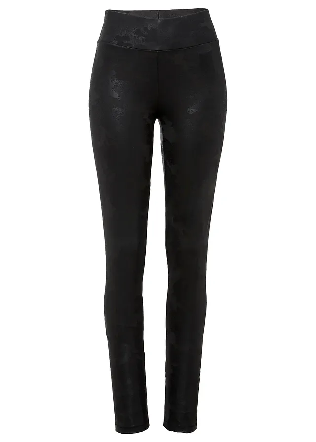 Lesklé legíny s maskáčovou potlačou