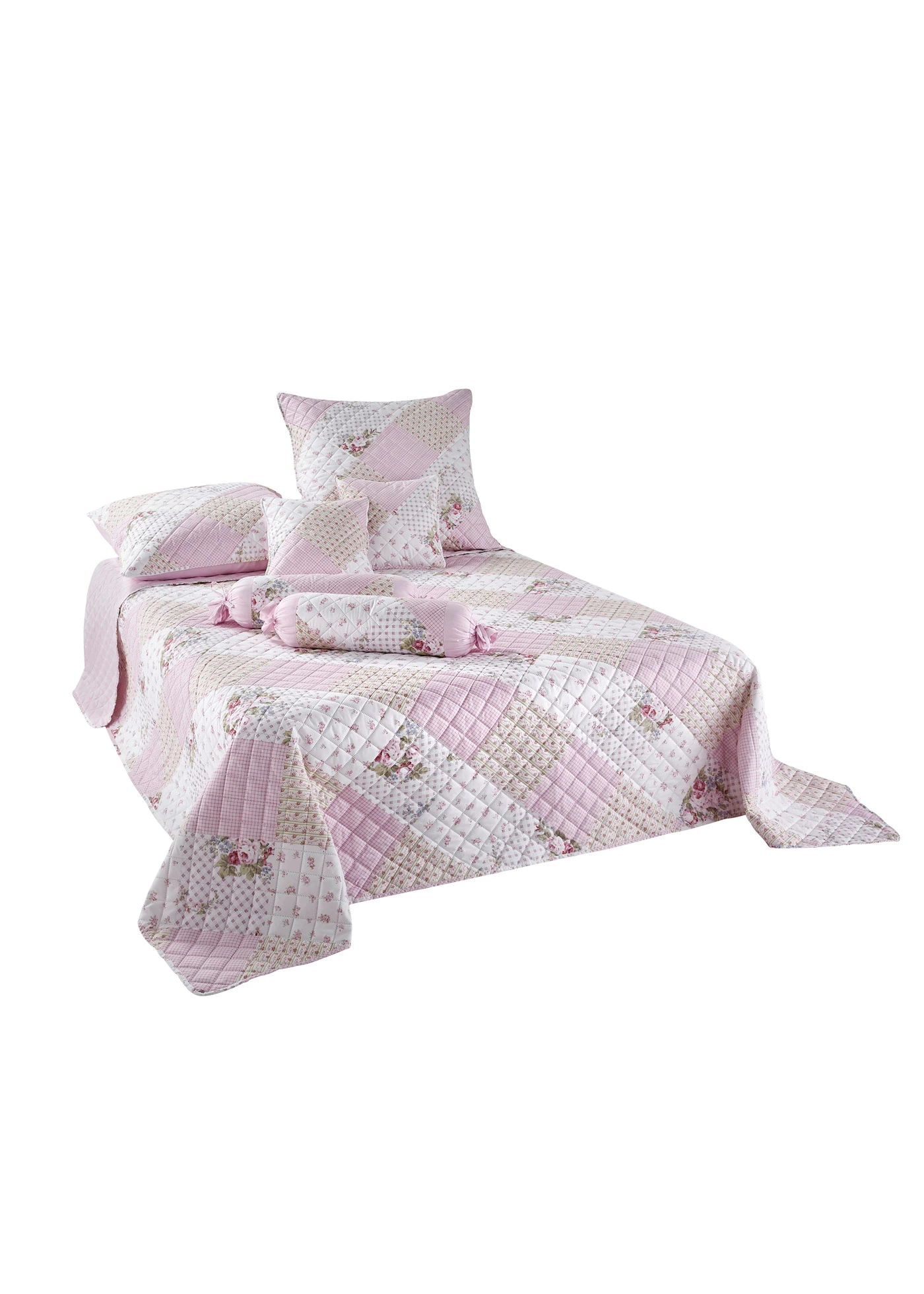 Kussenhoes met rozen (set van 2) • roze • bonprix online shop