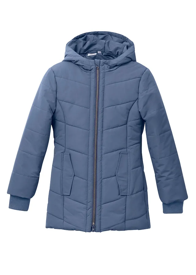 Winterparka met capuchon, waterafstotend, Kleur: indigo