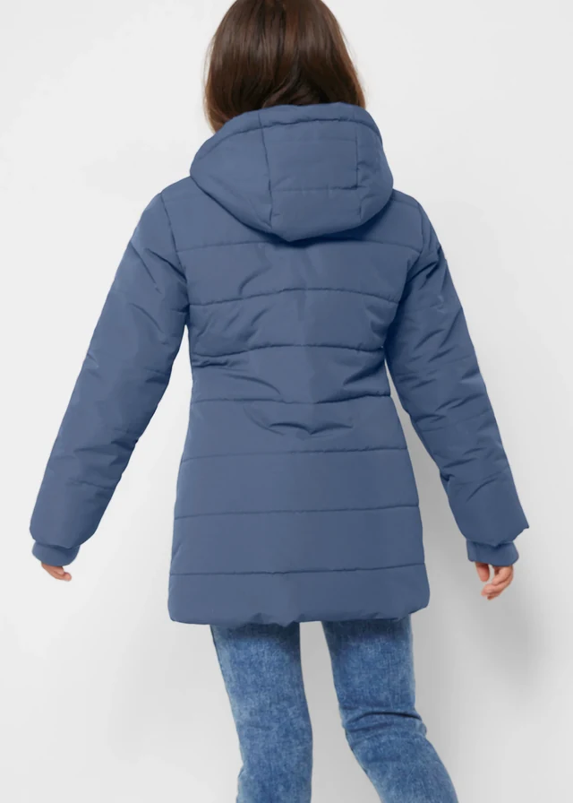 Winterparka met capuchon, waterafstotend, Kleur: indigo