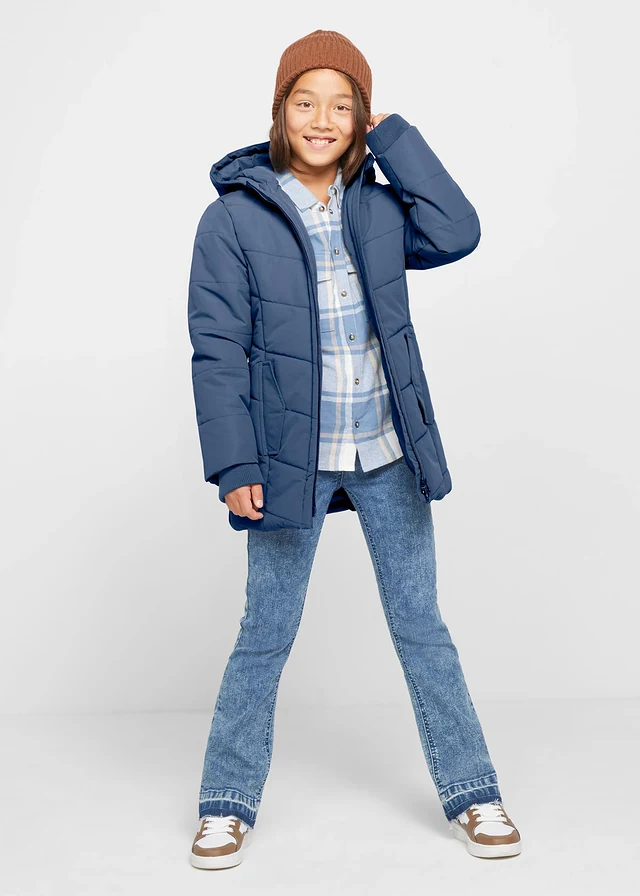Winterparka met capuchon, waterafstotend, Kleur: indigo