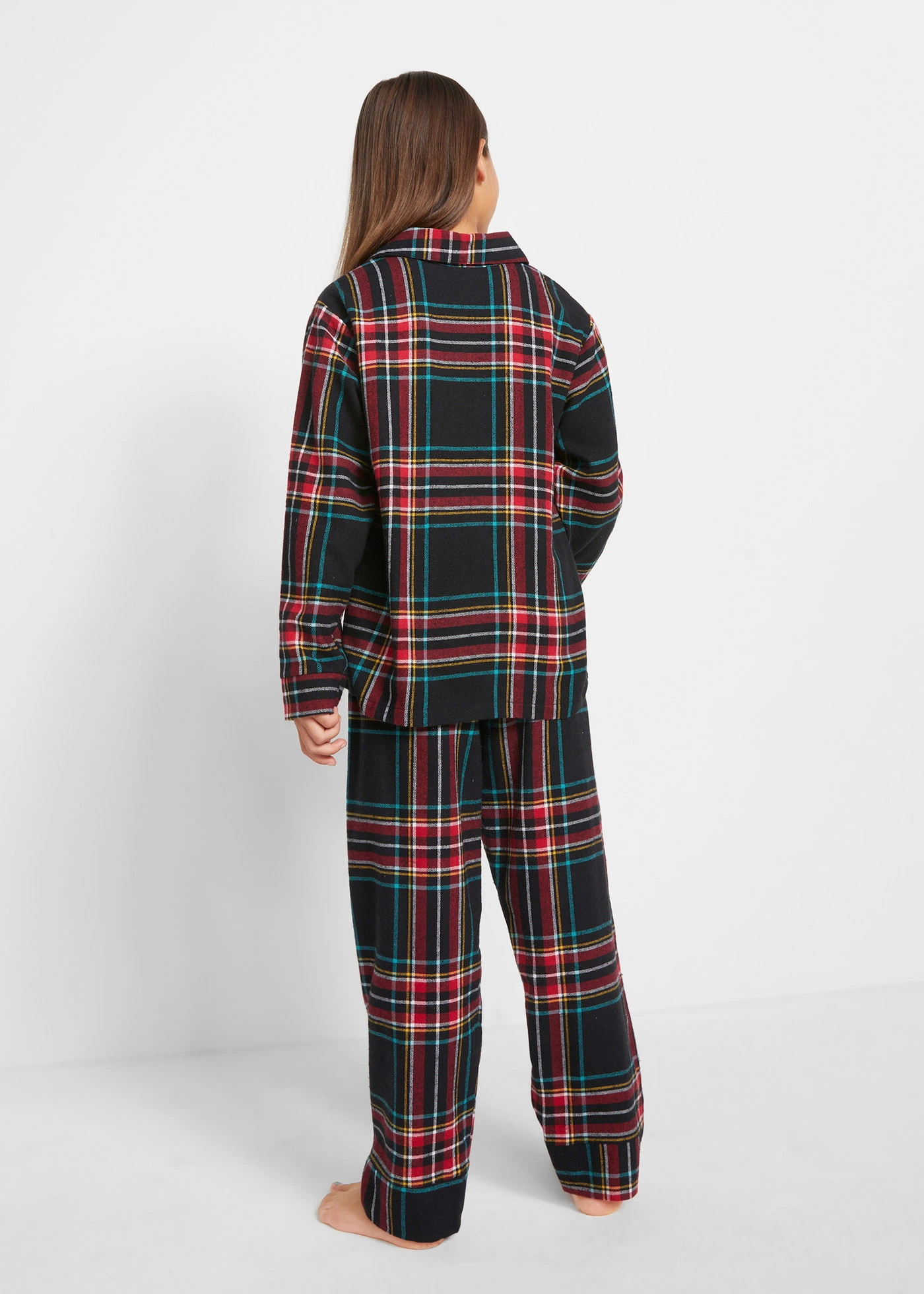 Pijama din flanel moale, pentru copii • bleumarin cadrilat • magazin bonprix