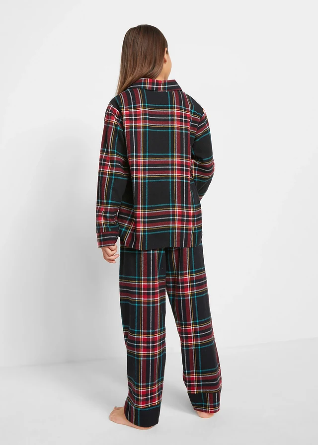 Kinderen flanellen pyjama (2-dlg. set) • donkerblauw geruit • product-page.page-title-suffix