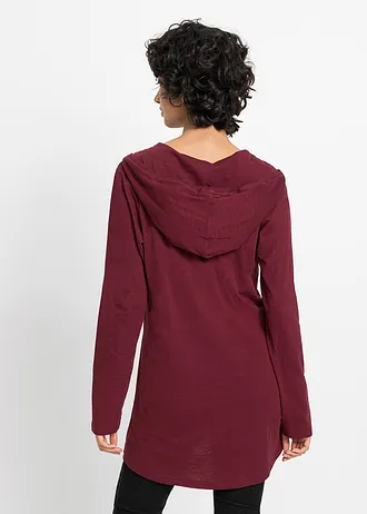 Longshirt met capuchon, Kleur: esdoornrood