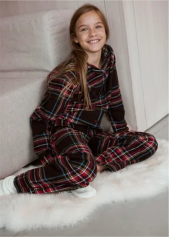 Pijama din flanel moale, pentru copii • bleumarin cadrilat • magazin bonprix